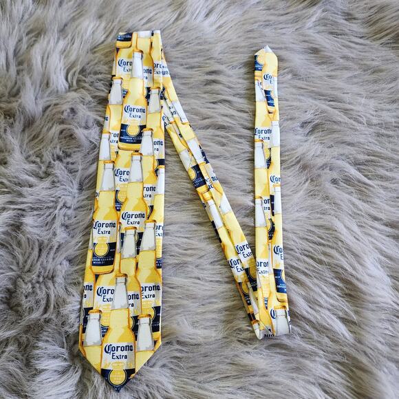Corona Extra beer bottle graphic novelty men's tie - Picture 3 of 8